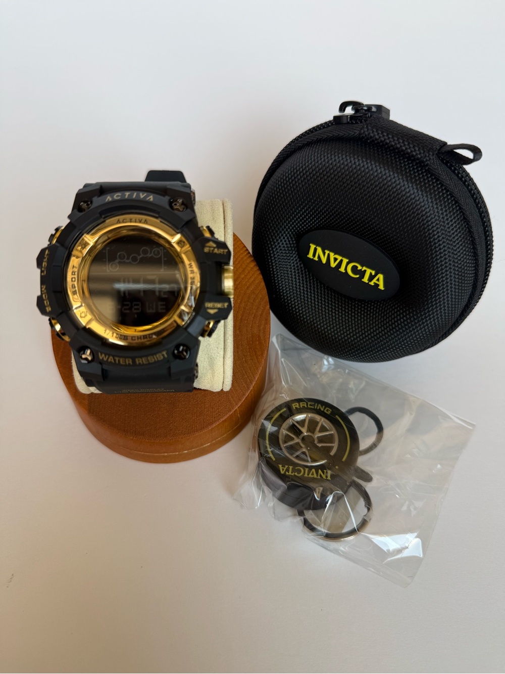 NWT Activa by Invicta Summit X Black Gold Digital Watch + Case